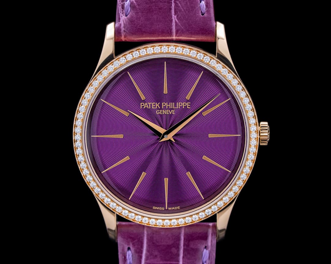 Image of Patek Philippe 4997/200R-001 Calatrava Diamonds 18K Rose Gold Purple Dial