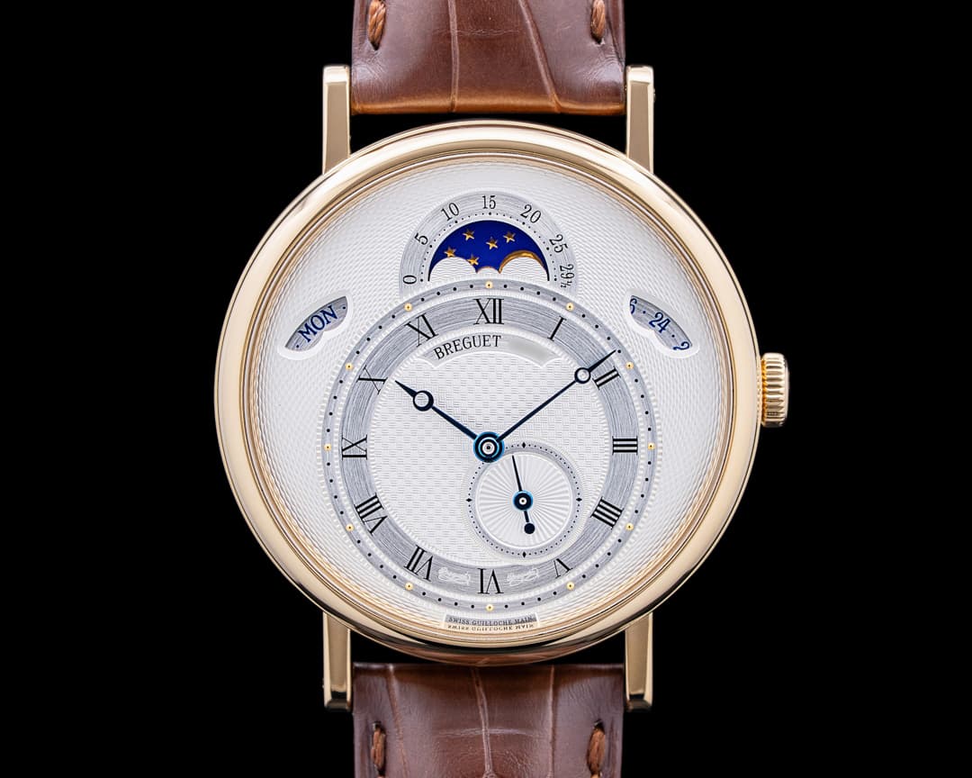 Image of Breguet 7337BA Classique Moonphase Day Date 18K Yellow Gold Silver Dial