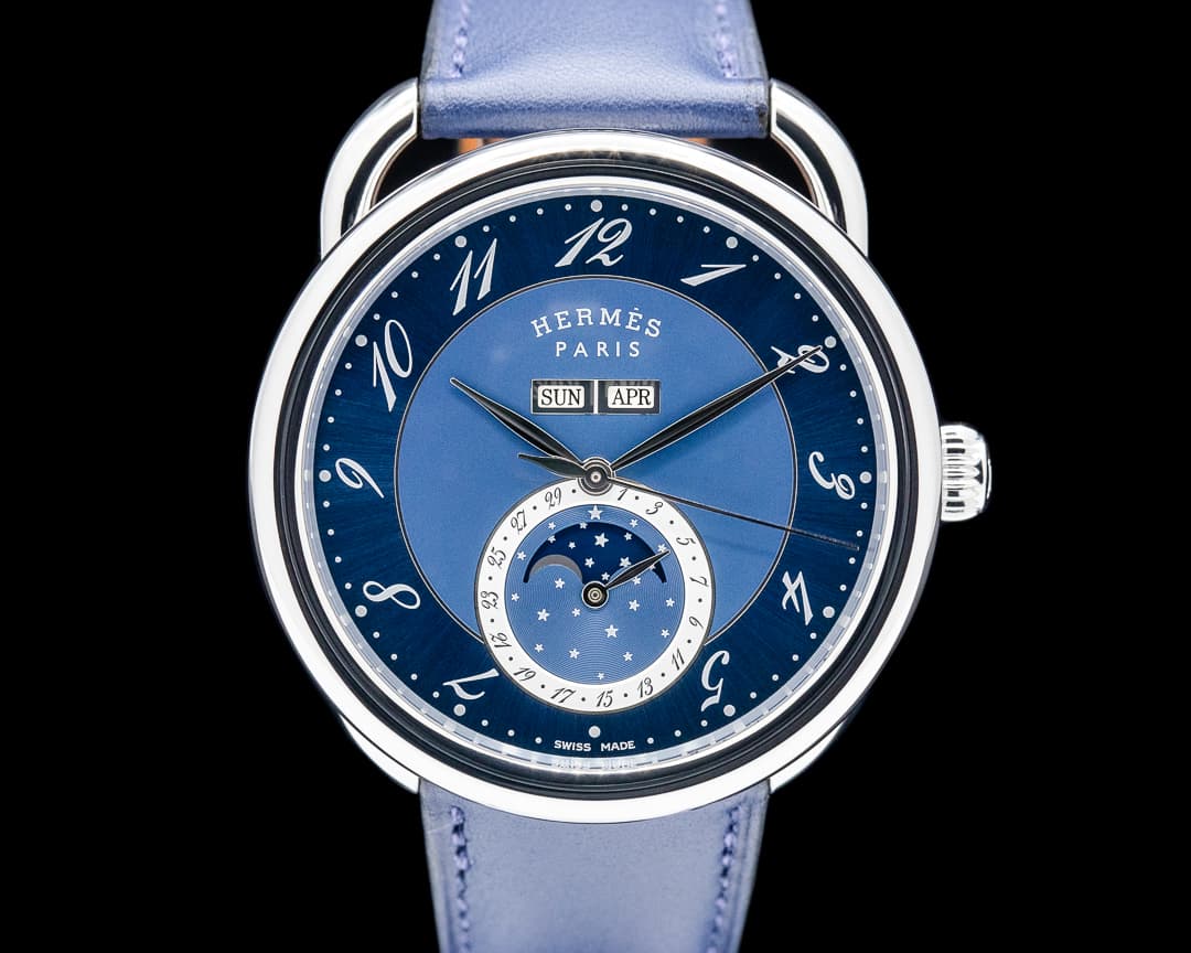 Hermes AR8.810 Arceau Grand Lune SS Blue Dial 2025