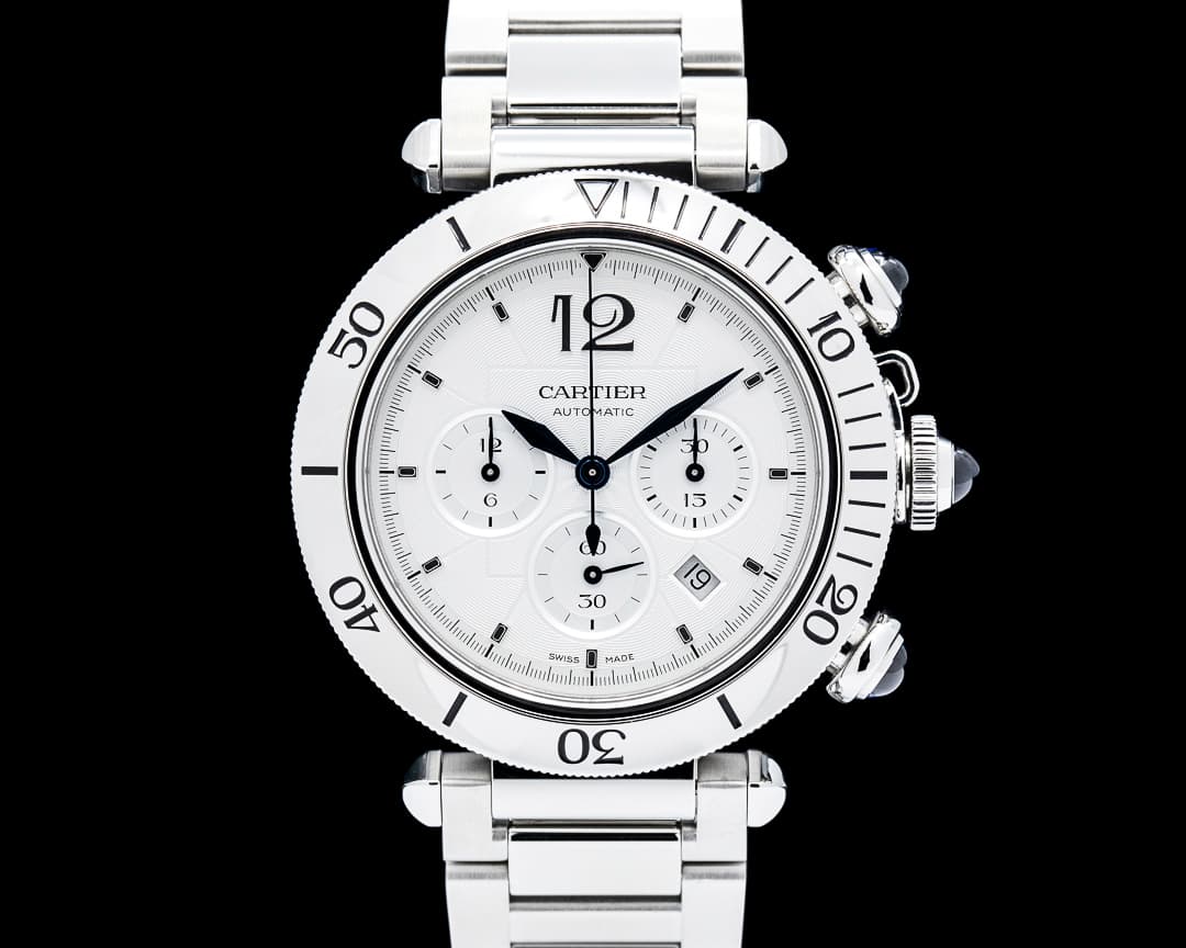 Image of Cartier Pasha de Cartier Chronograph SS Silver Dial