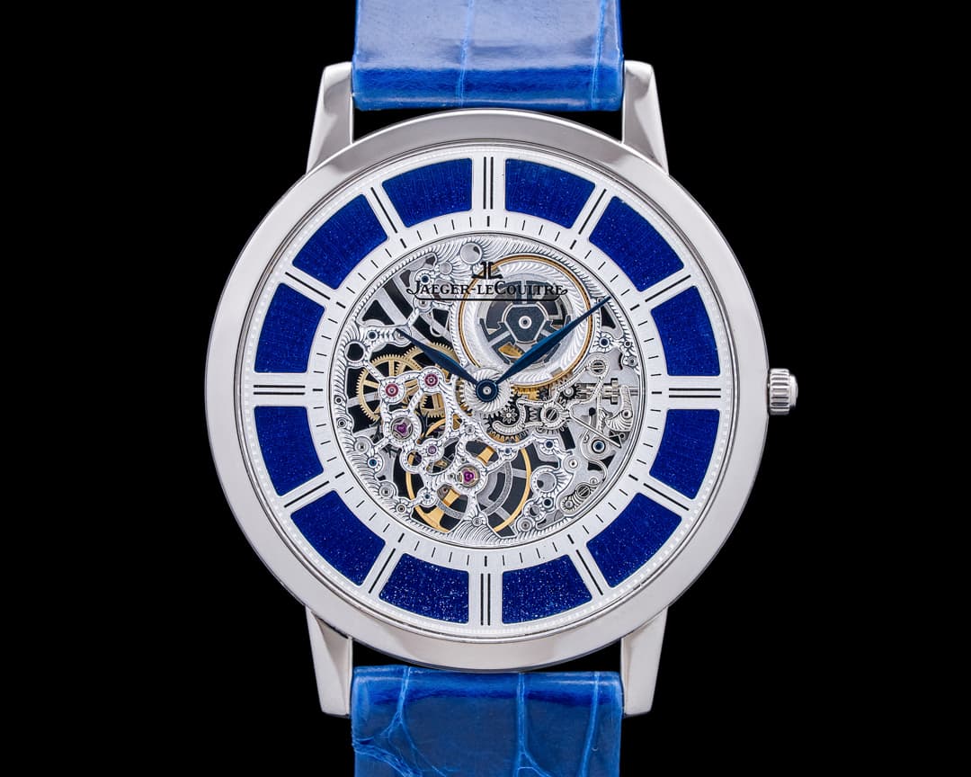 Image of Jaeger LeCoultre Master Ultra Thin Squelette 18K White Gold Blue Skeleton Dial LIMITED