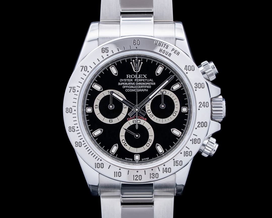 Rolex 116520 Daytona Chronograph SS Black Dial