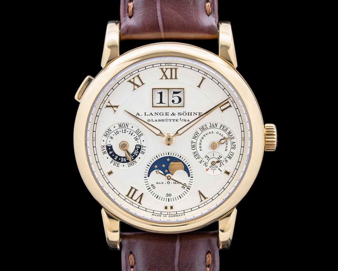 Image of A. Lange and Sohne 310.021 Langematik Perpetual 18K Yellow Gold Silver Dial
