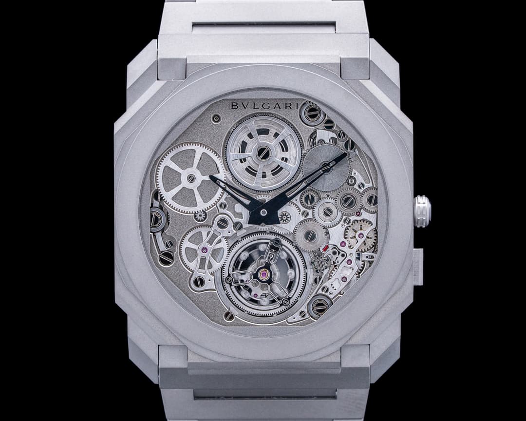 Image of Bulgari 102937 Octo Finissimo Tourbillon Titanium Skeleton Dial LIMITED