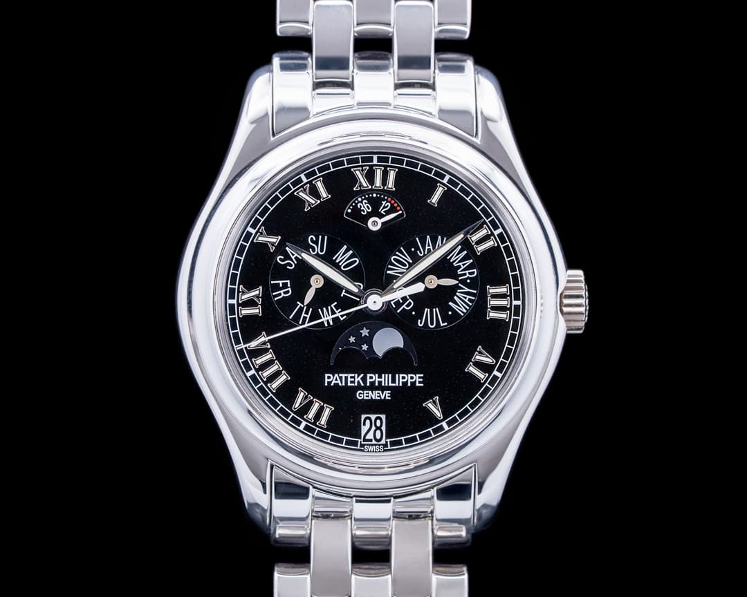 Image of Patek Philippe 5036/1G Annual Calendar Moonphase 18K White Gold Black Dial RARE