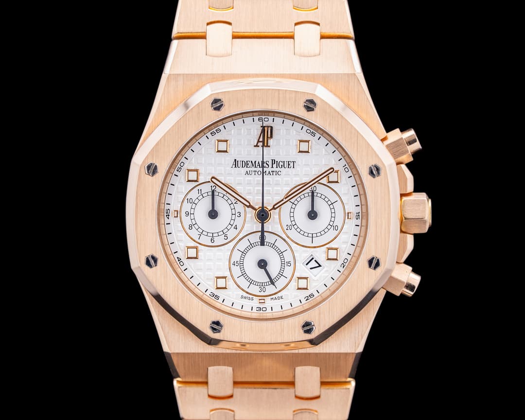 Image of Audemars Piguet 25960OR Royal Oak Chronograph 18K Rose Gold Silver Dial