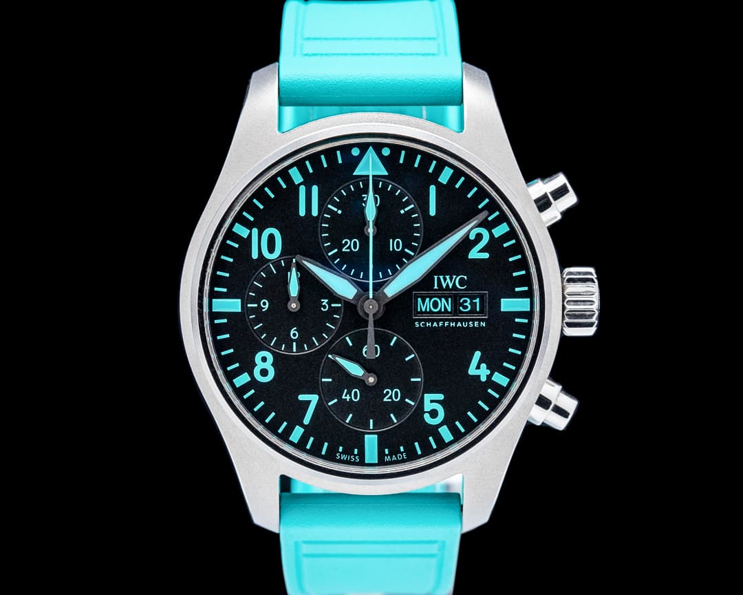Image of IWC Pilot's Chronograph Mercedes-AMG Petronas Titanium Black Dial 2025