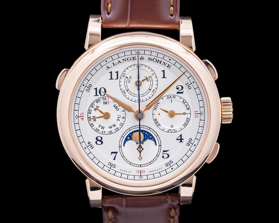 A. Lange and Sohne 1815 Rattrapante Perpetual Calendar 18K RG Silver Dial LIMITED