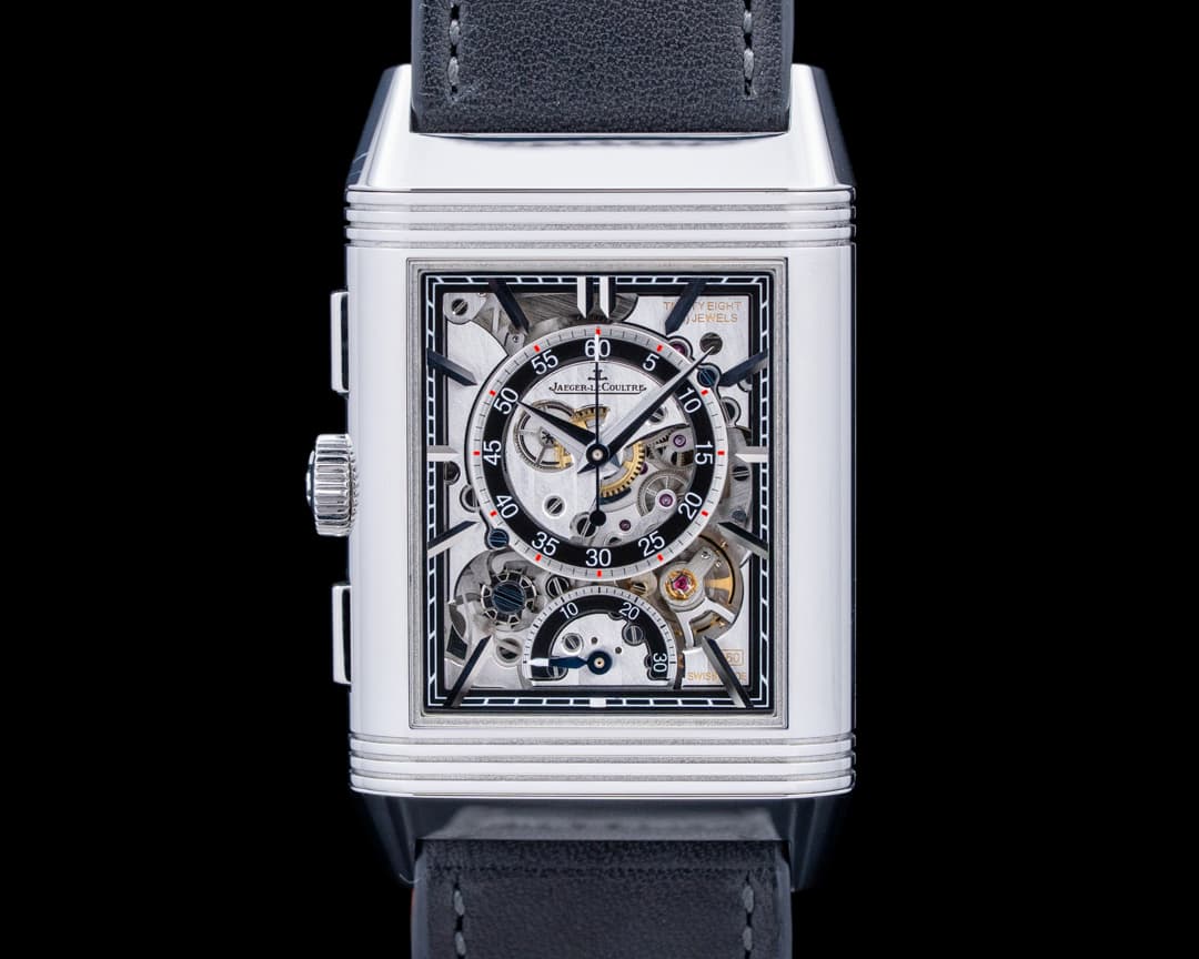 Jaeger LeCoultre Q389848J Reverso Tribute Chronograph SS Blue Dial