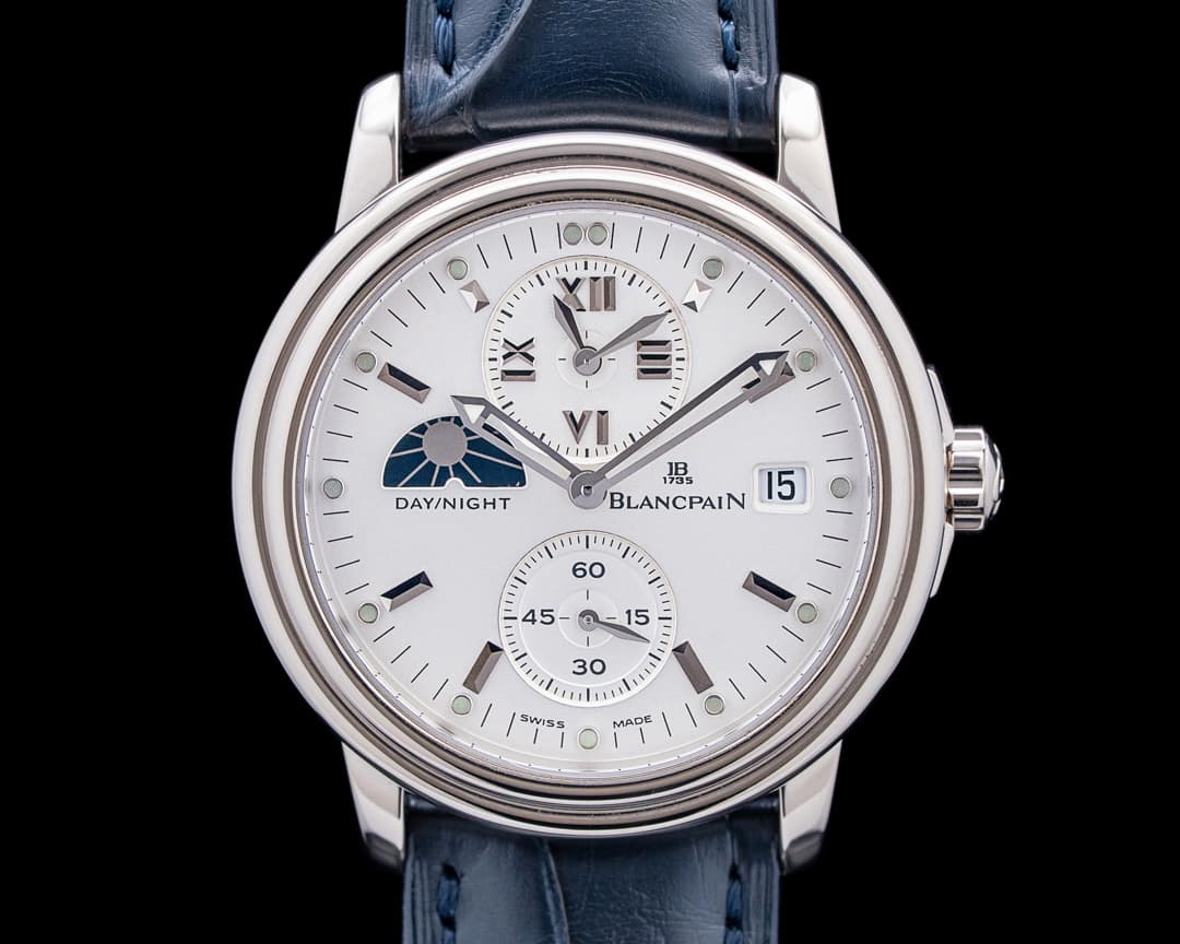 Blancpain 2160 Leman GMT Dual Time Day-Night 18K White Gold Silver Dial LIMITED