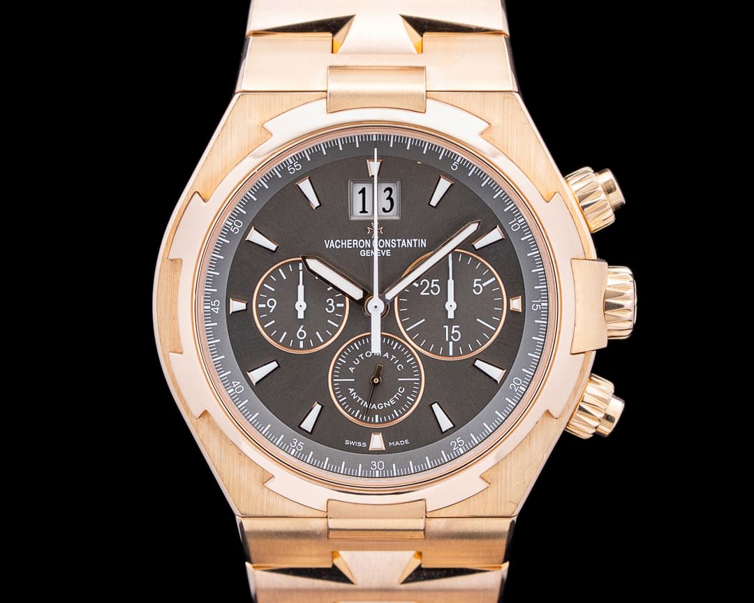 Image of Vacheron Constantin 49150/000R-9338 Overseas Chronograph 18K Rose Gold Gray Dial
