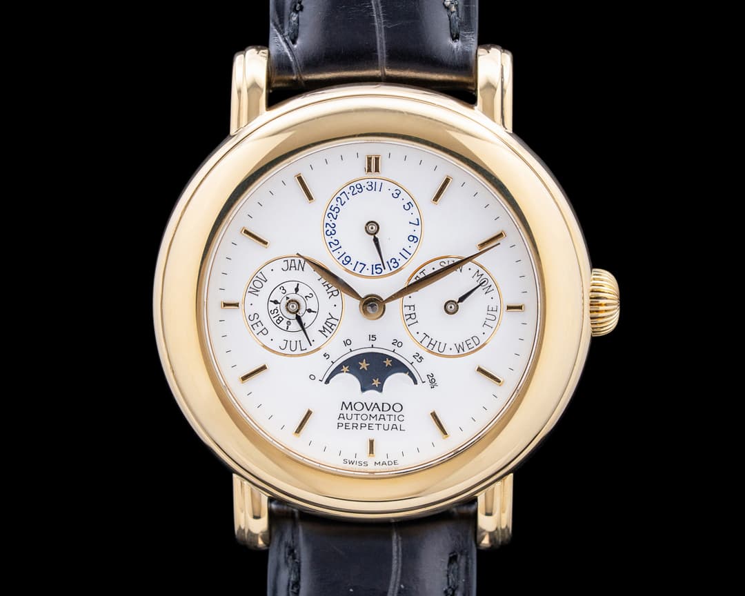 Image of Movado 1881 Automatic Perpetual Calendar 18K Yellow Gold White Dial