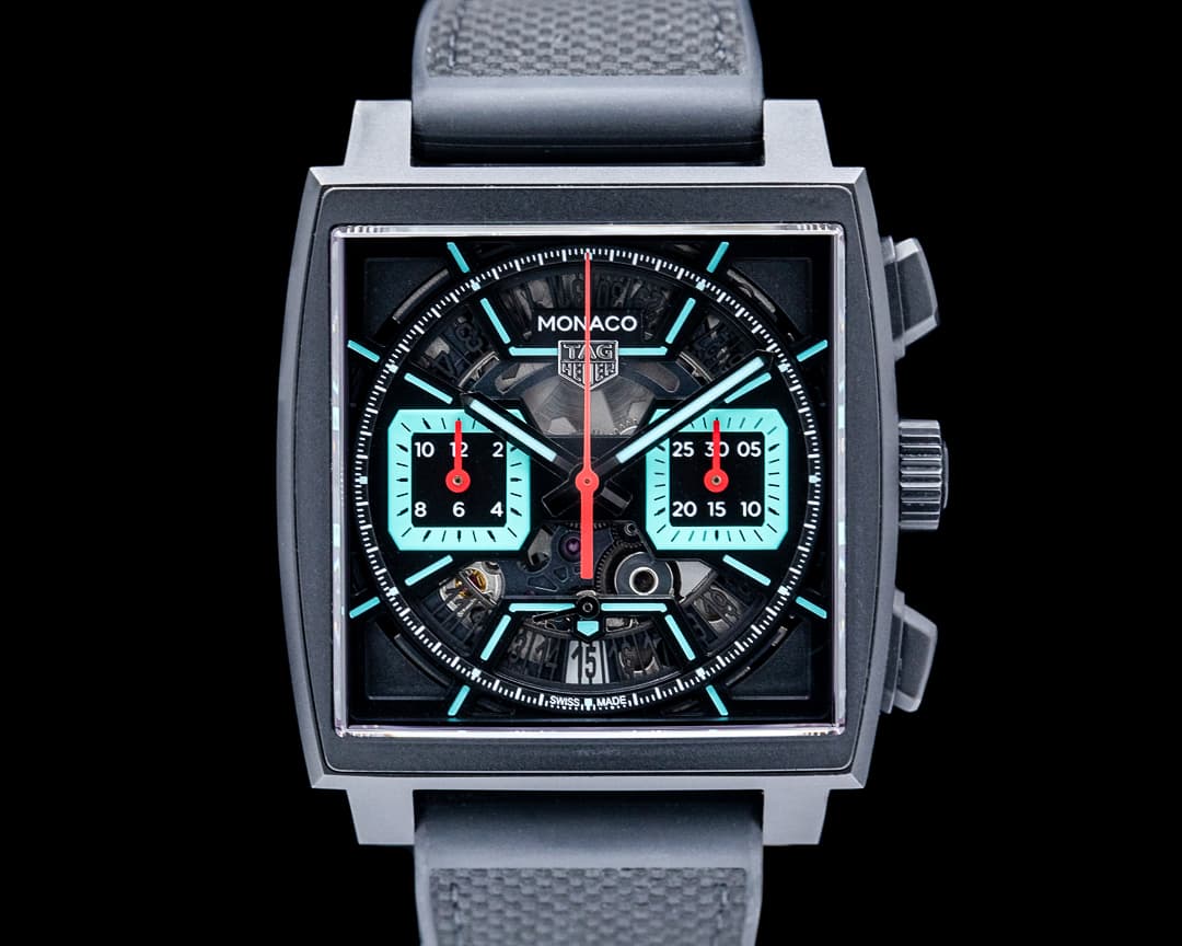 Image of TAG Heuer Monaco Chronograph Black DLC Titanium Skeleton Dial