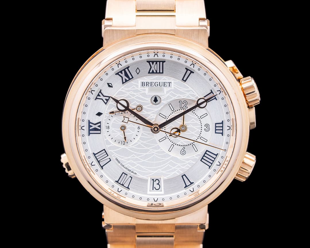 Image of Breguet 5547BR Marine Alarme Musicale 18K Rose Gold Silver Dial
