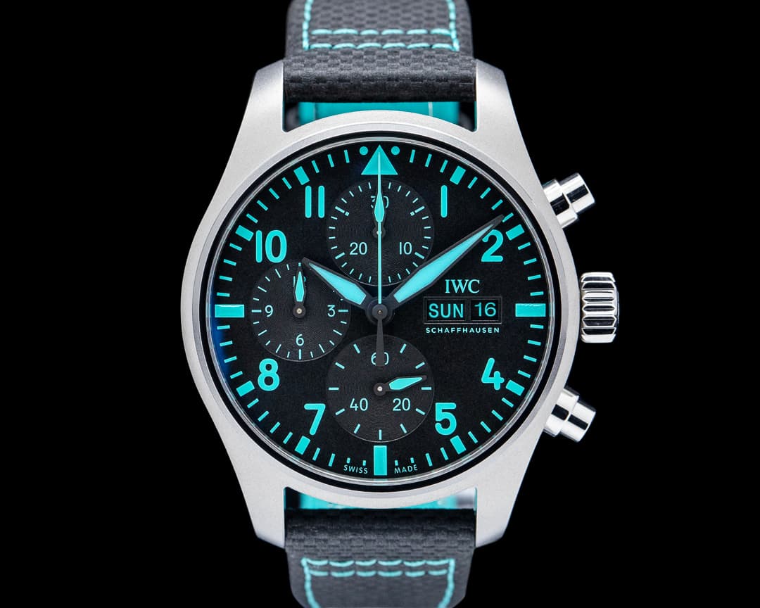 Image of IWC Pilot's Chronograph Mercedes-AMG Petronas Titanium Black Dial