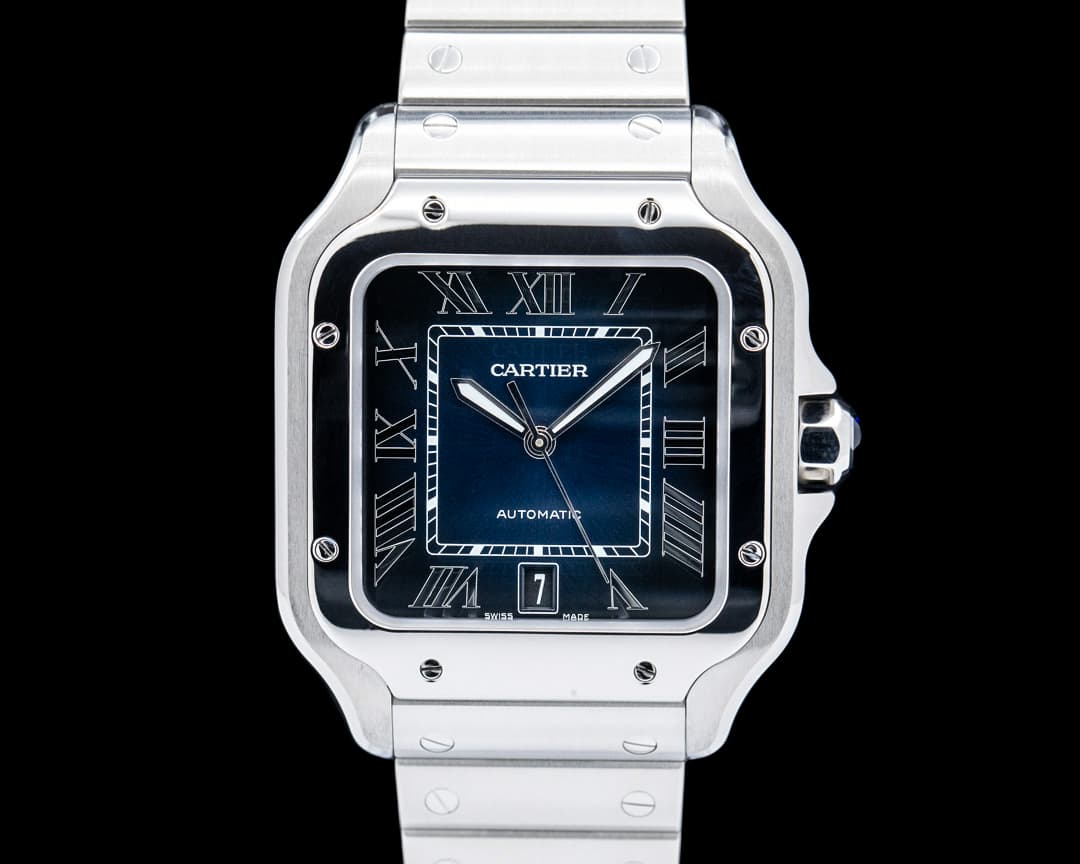 Image of Cartier WSSA0013 Santos de Cartier SS Blue Dial