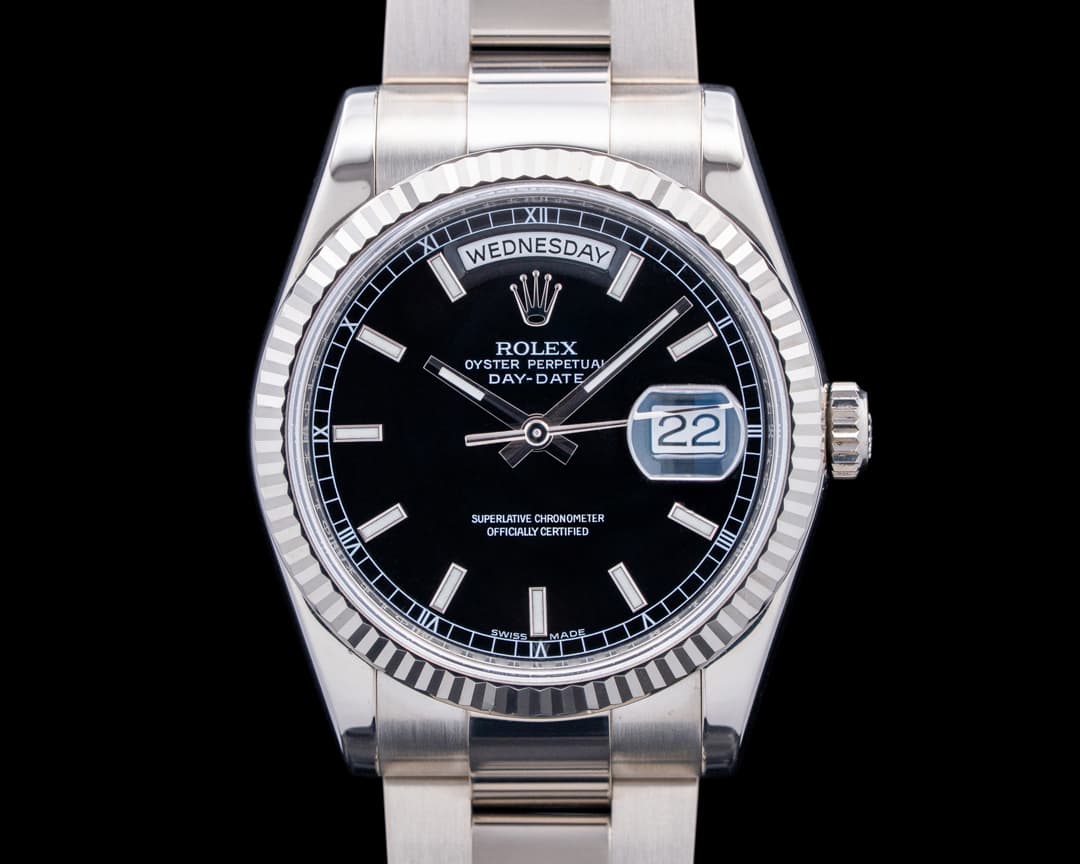 Rolex 118239 Day Date President 18K White Gold Black Dial