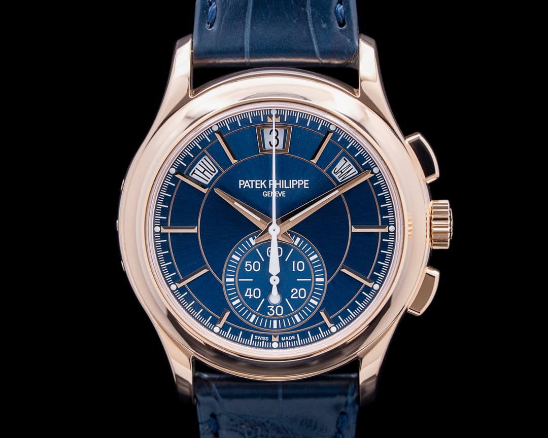 Patek Philippe 5905R Annual Calendar Chronograph 18K Rose Gold Blue Dial 2026