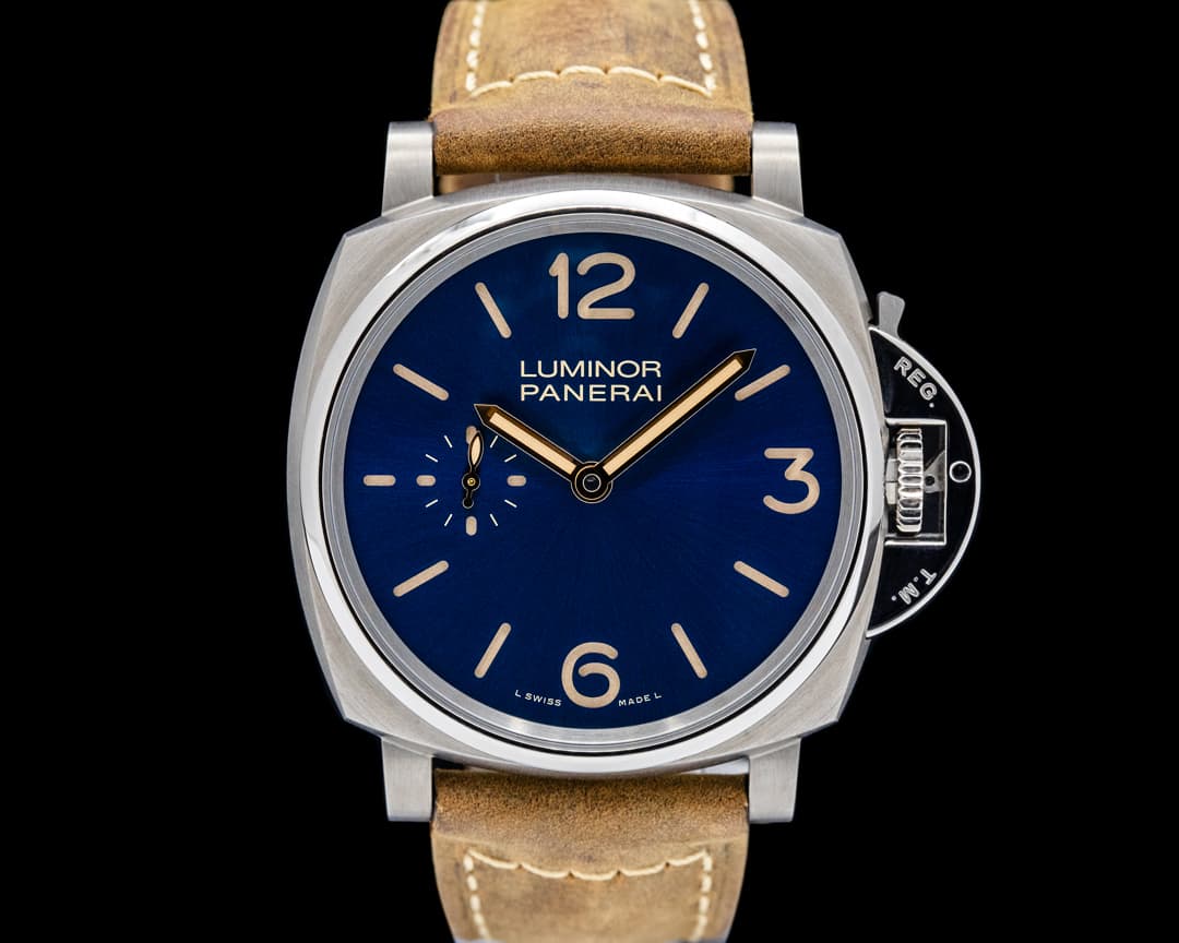 Image of Panerai PAM00728 Luminor Due 3 Days Titanium Blue Dial