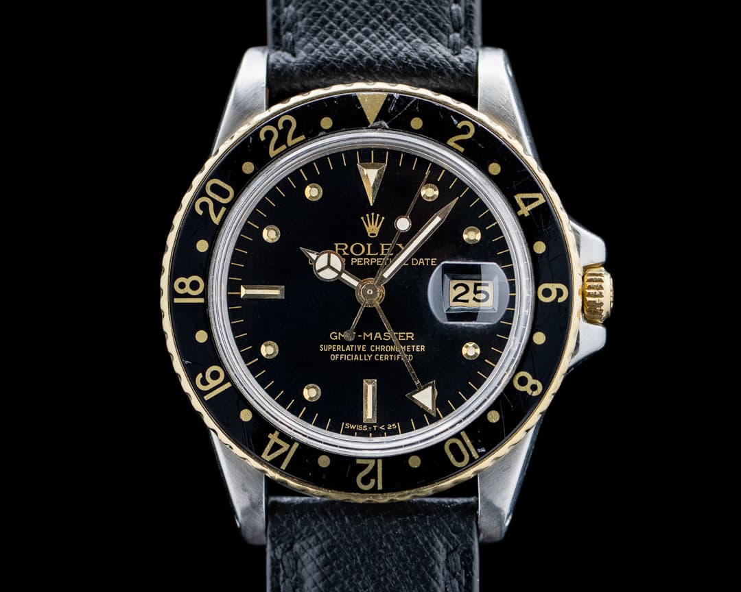Rolex 16753 Vintage GMT-Master SS / 18K YG Black Nipple Dial Circa. 1980