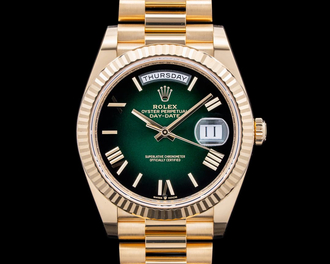 Image of Rolex 228238 Day-Date 40MM 18K Yellow Gold Green Roman Dial 2025