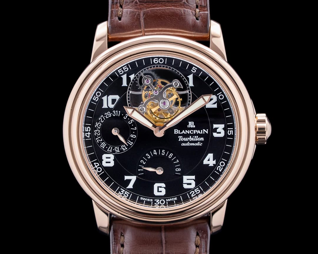 Image of Blancpain 2125 Leman Tourbillon 18K Rose Gold Black Dial