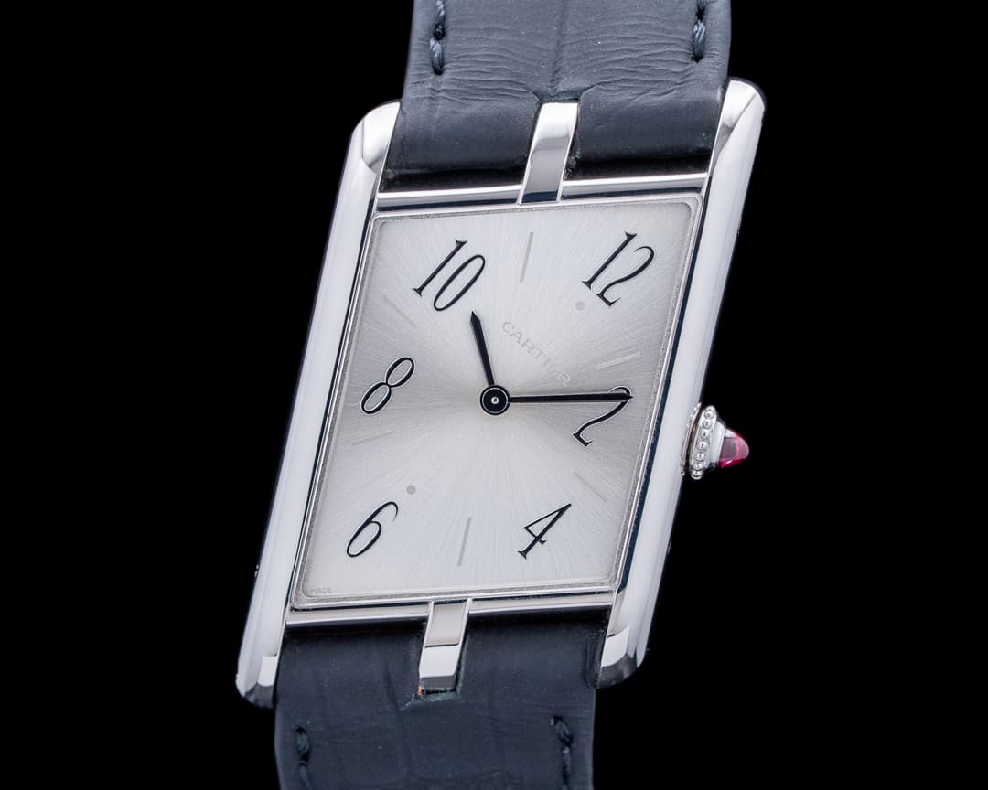 Image of Cartier WGTA0042 Tank Asymetrique Platinum Silver Dial
