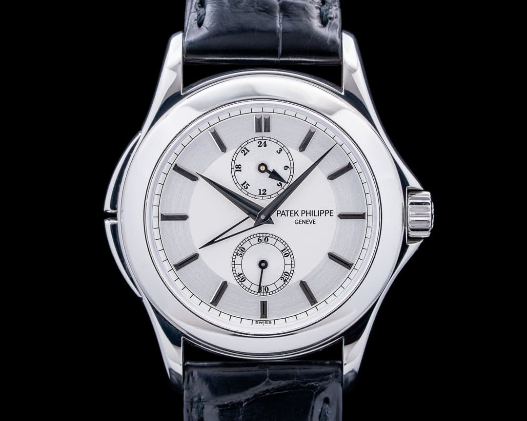 Image of Patek Philippe 5134P Calatrava Travel Time Platinum Silver Dial