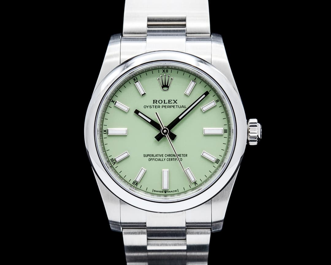Rolex 124200 Oyster Perpetual 34 SS Pistachio Dial 2026