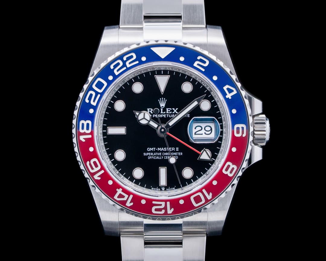 Image of Rolex 126710BLRO GMT-Master II Pepsi Bezel SS Black Dial