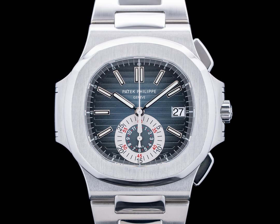 Image of Patek Philippe 5980 Nautilus Chronograph SS Blue Dial