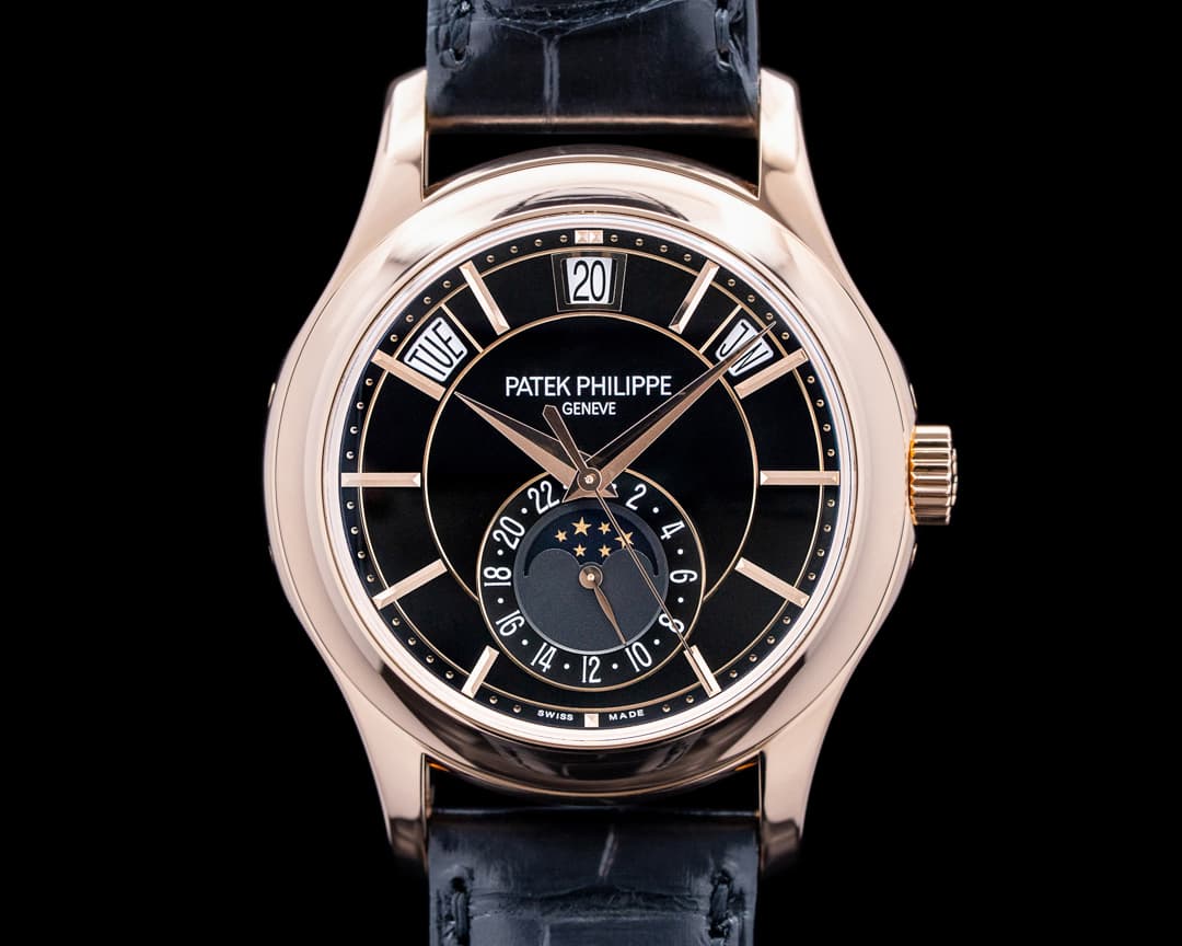 Image of Patek Philippe 5205R Annual Calendar 18K Rose Gold Black Dial