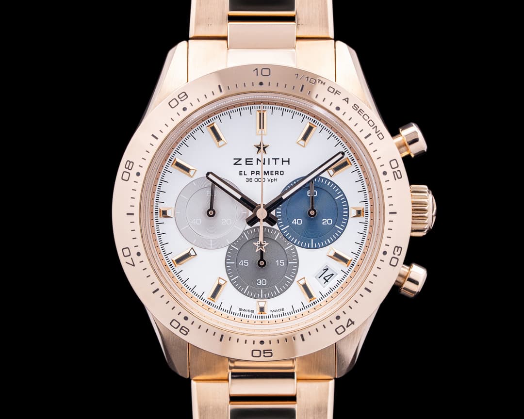 Zenith Chronomaster Sport 18K Rose Gold White Tricolor Dial