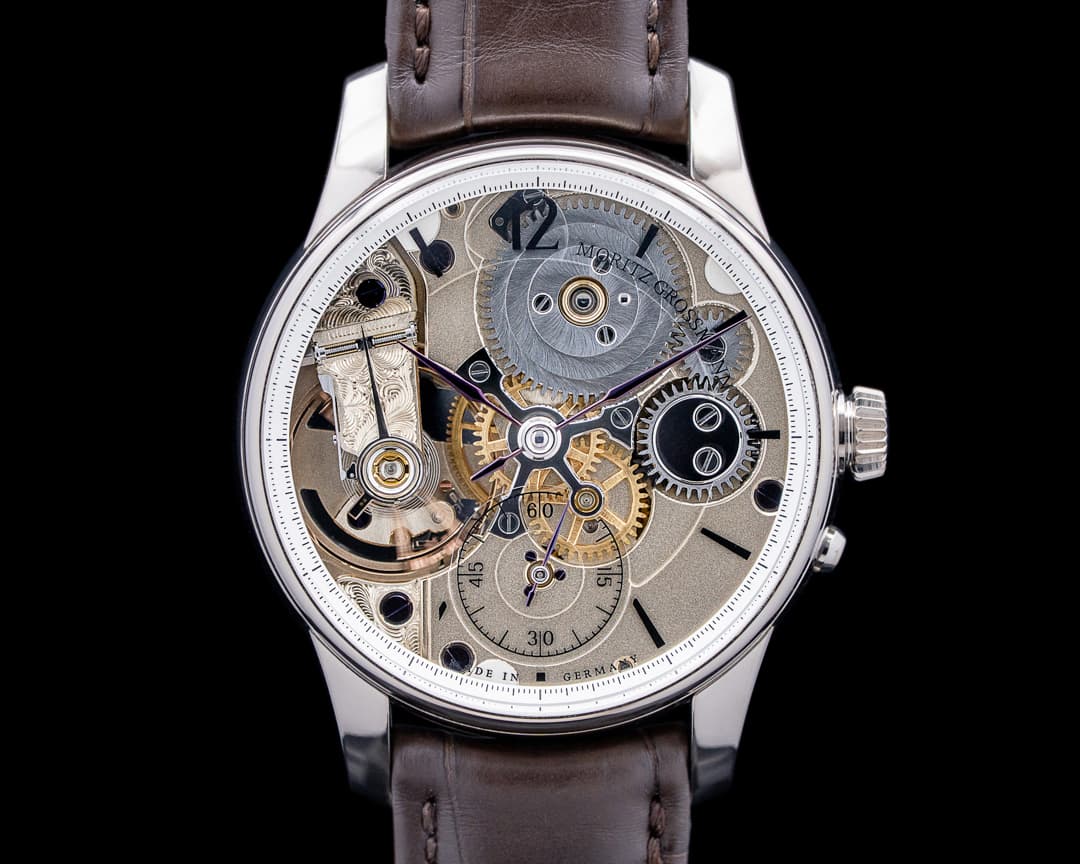 Image of Moritz Grossmann MG-002570 Backpage Transparent White Gold Openworked LIMITED