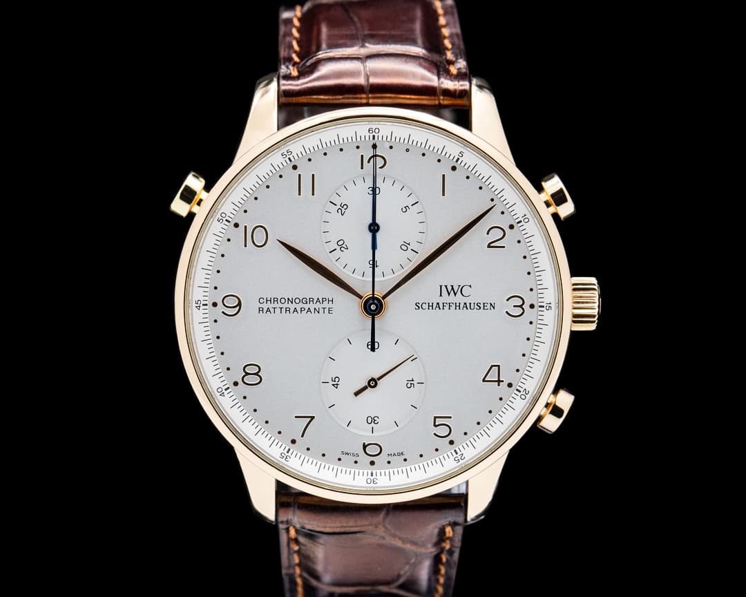 Image of IWC IW371204 Portugieser Chrono-Rattrapante 18K Rose Gold Silver Dial