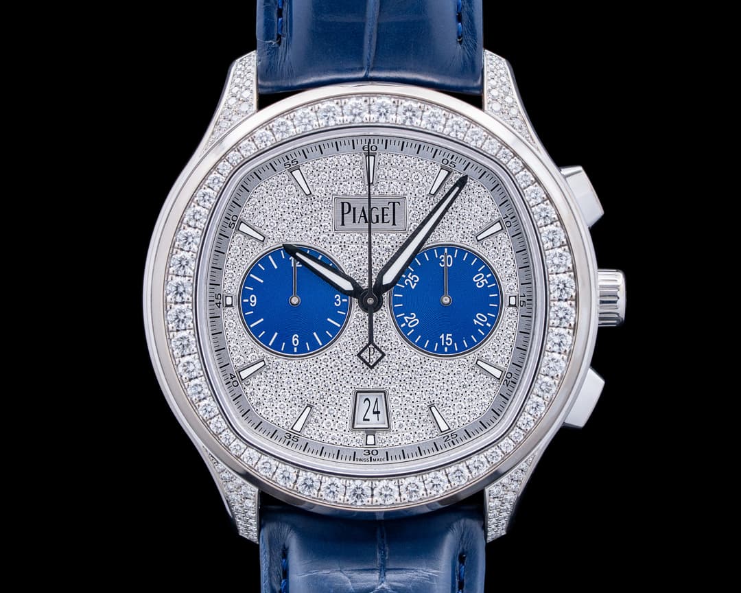Image of Piaget G0A46049 Polo Chronograph 18K White Gold Pave Dial