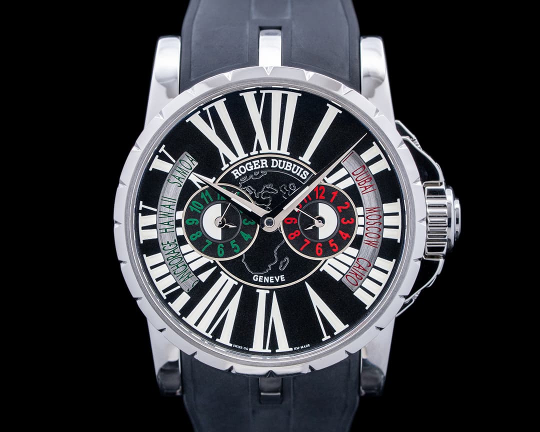 Image of Roger Dubuis Excalibur Triple Time Zone SS Black Dial LIMITED