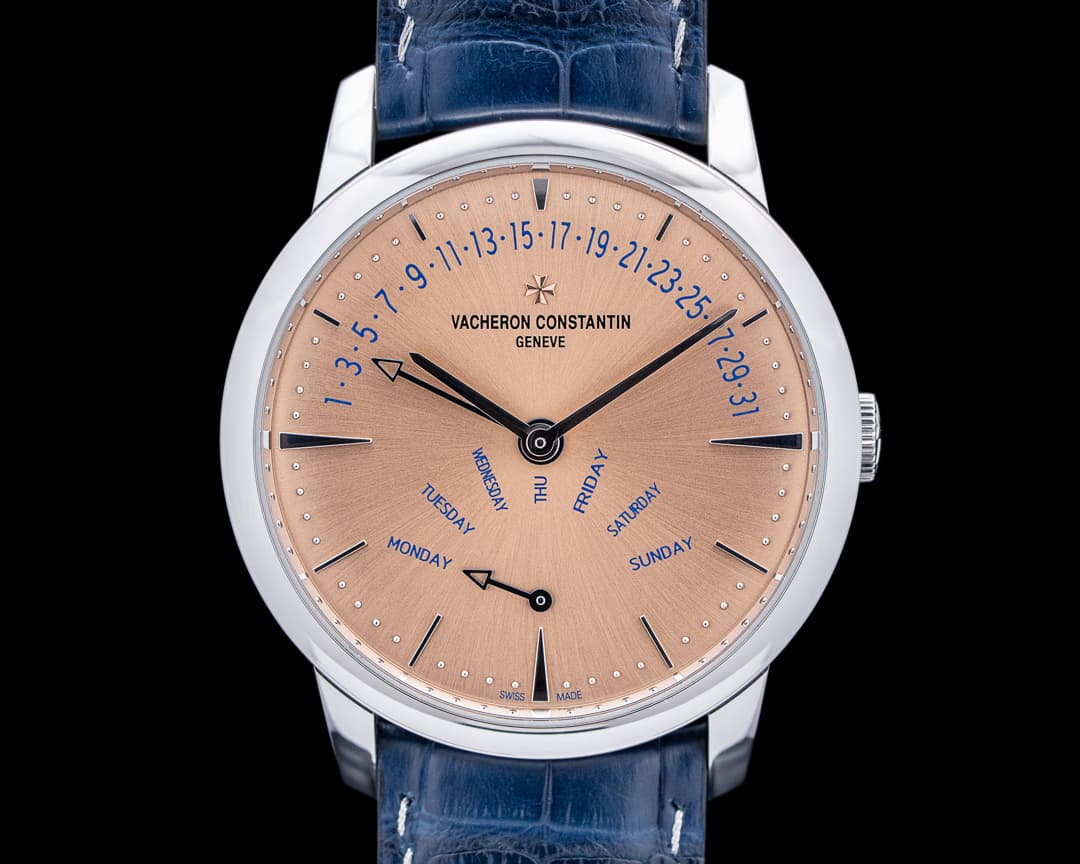 4000U Patrimony Retrograde Day-Date Platinum Salmon Dial