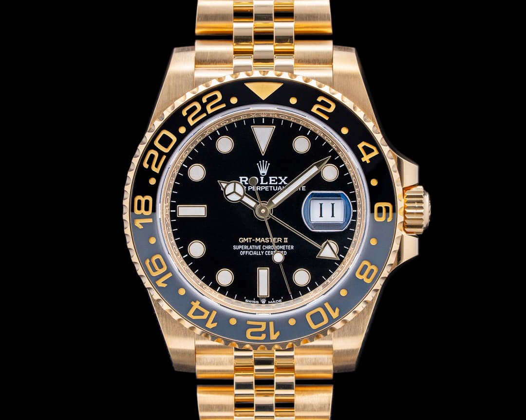 Rolex 126718GRNR GMT-Master II 18K Yellow Gold Black Dial