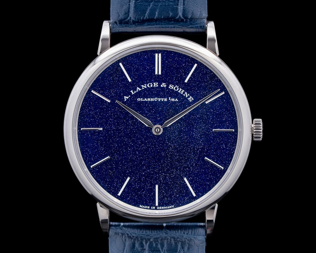 A. Lange & Söhne 205.086 Saxonia Thin Aventurine 18K White Gold Blue Dial