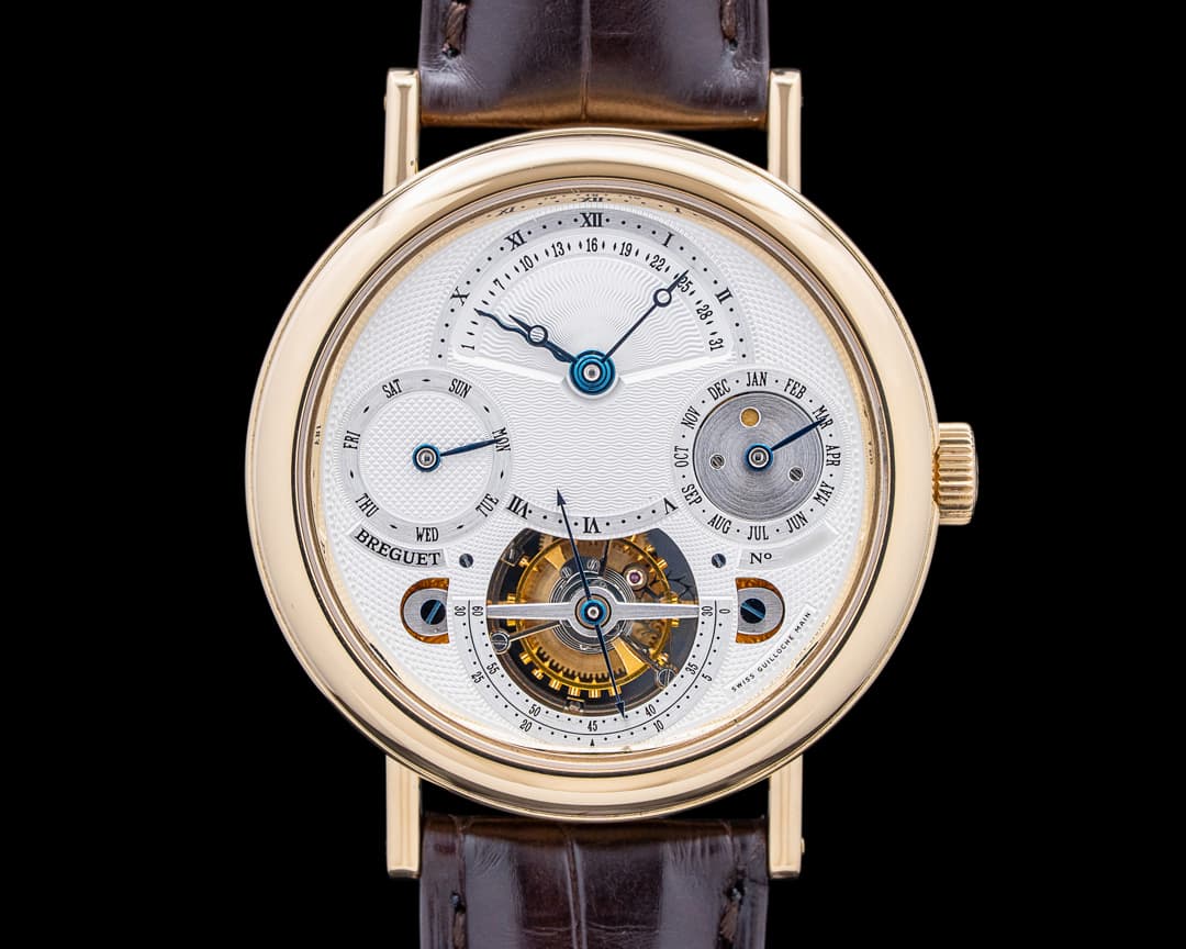 Image of Breguet 3757BA Classique Tourbillon Perpetual Calendar 18K YG Silver Dial