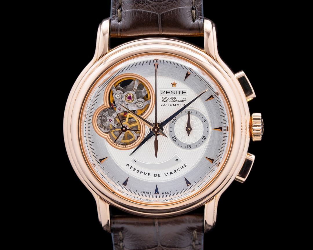 Image of Zenith 18.0240.4021 Chronomaster T Open 18K Rose Gold Silver Dial
