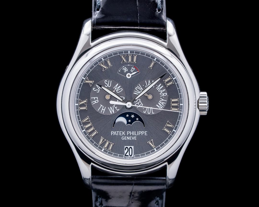 Patek Philippe 5056P Annual Calendar Moon Phase Platinum Gray Dial