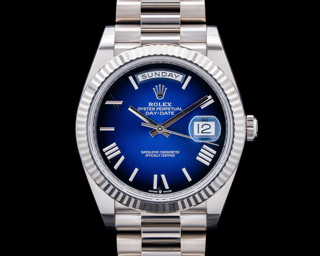 Image of Rolex 228239 Day-Date 40 18K White Gold Blue Hombre Dial