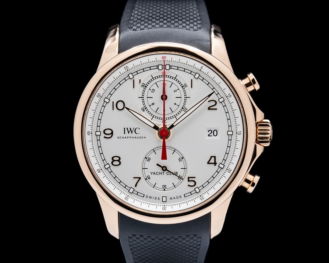 Image of IWC IW390501 Portugieser Yacht Club Chronograph 18K Rose Gold Silver Dial