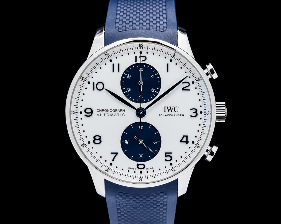 Image of IWC IW371620 Portugieser Chronograph SS White and Blue Dial
