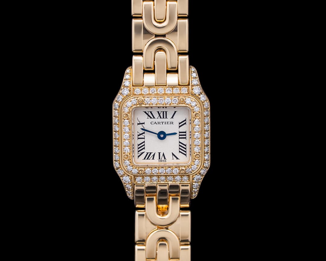 Cartier WF3141B9 Panthere Mini 18K Yellow Gold Silver Dial