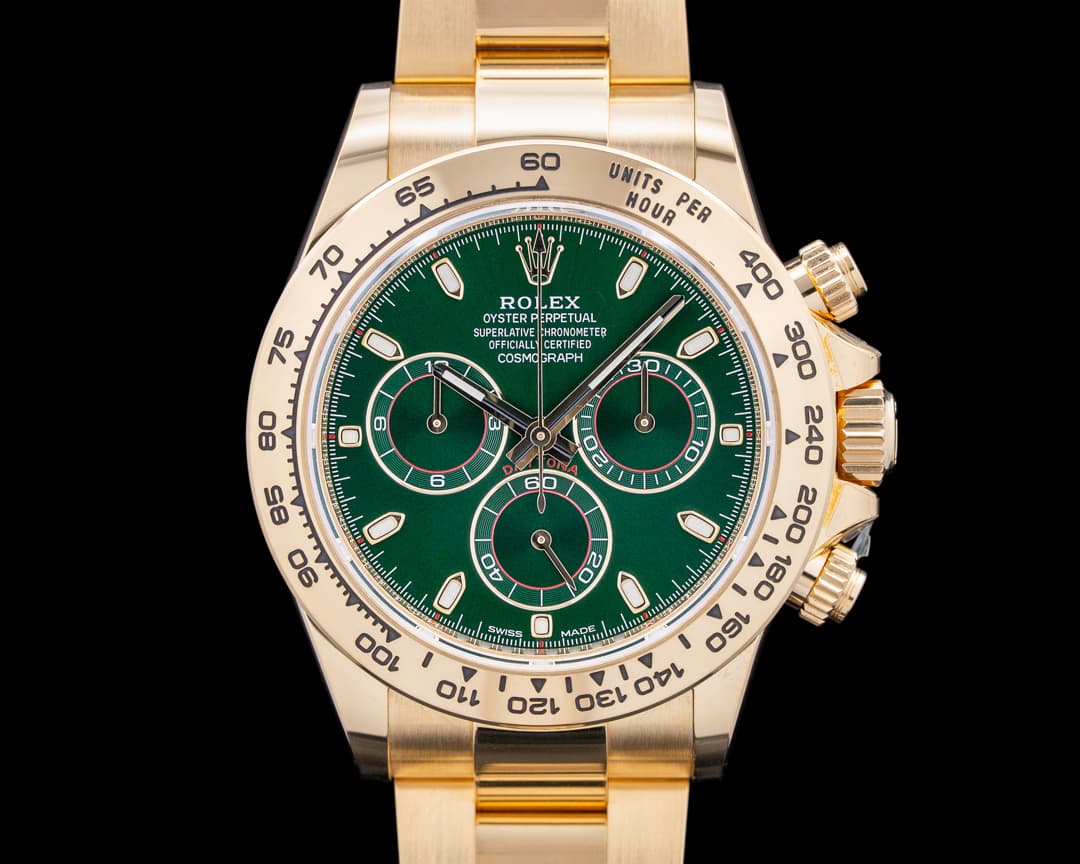 Rolex 116508 Daytona "John Mayer" 18K Yellow Gold Green Dial