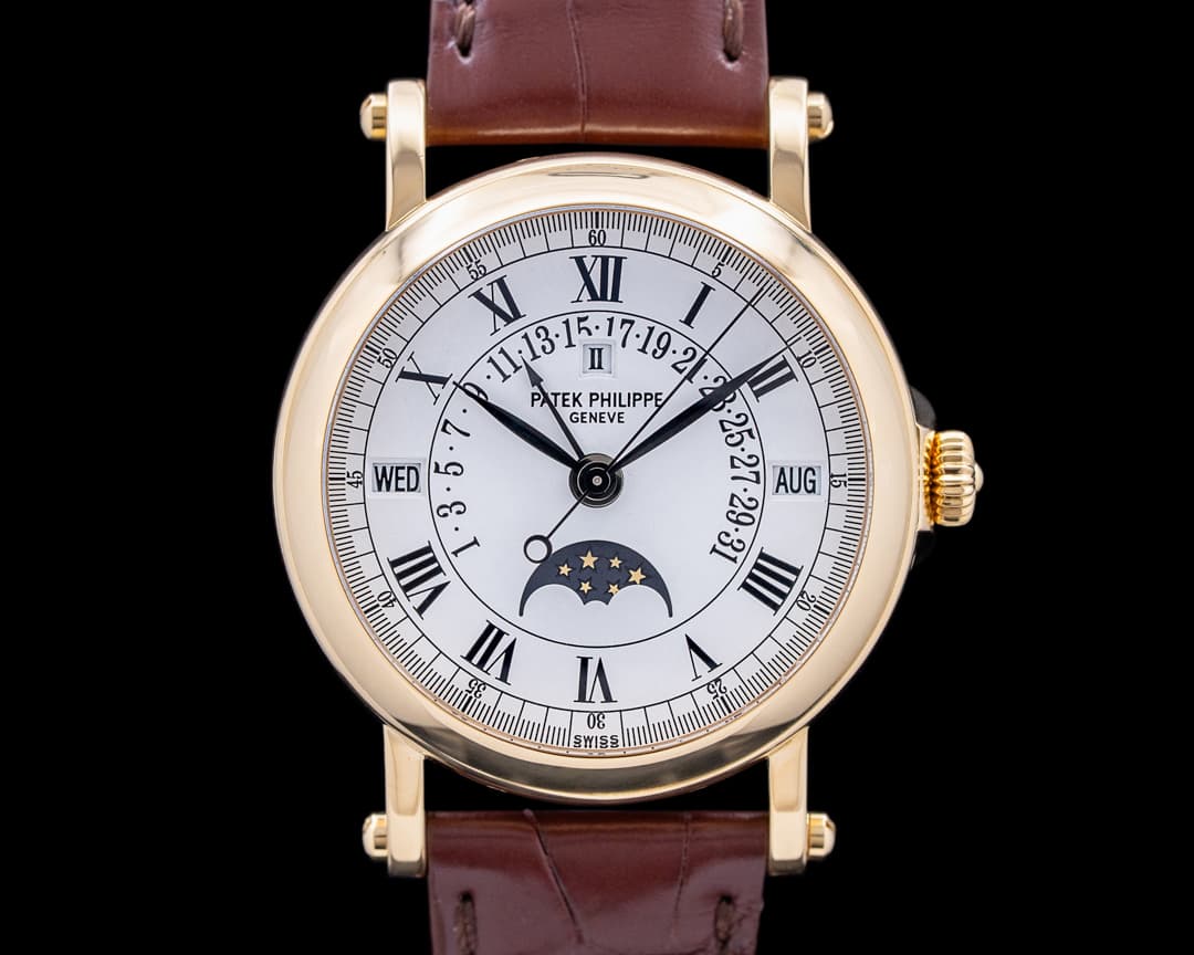 Patek Philippe 5059J Officer Case Retrograde Perpetual Calendar 18K Yellow Gold