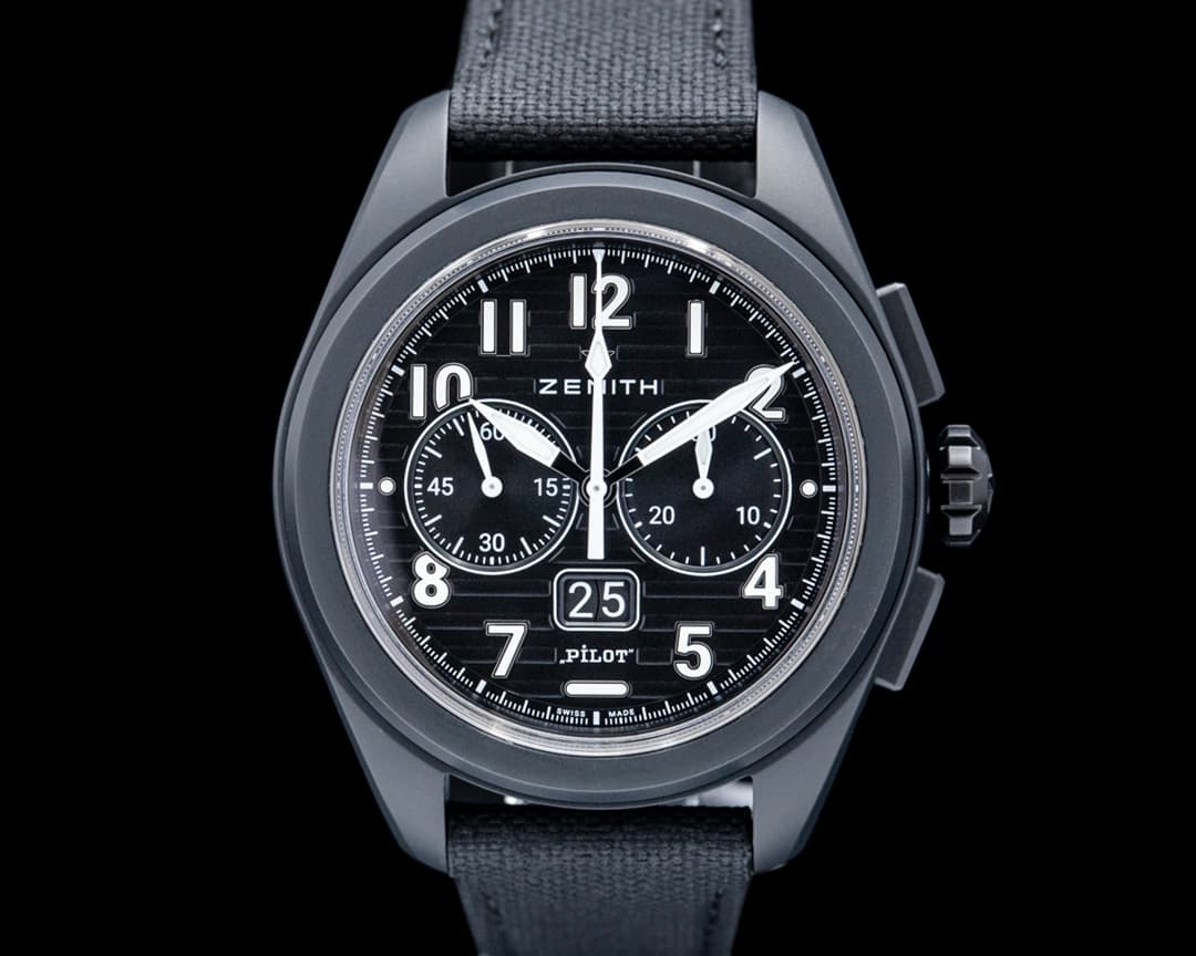 Image of Zenith Pilot Big Date Flyback Black Ceramic Black Dial